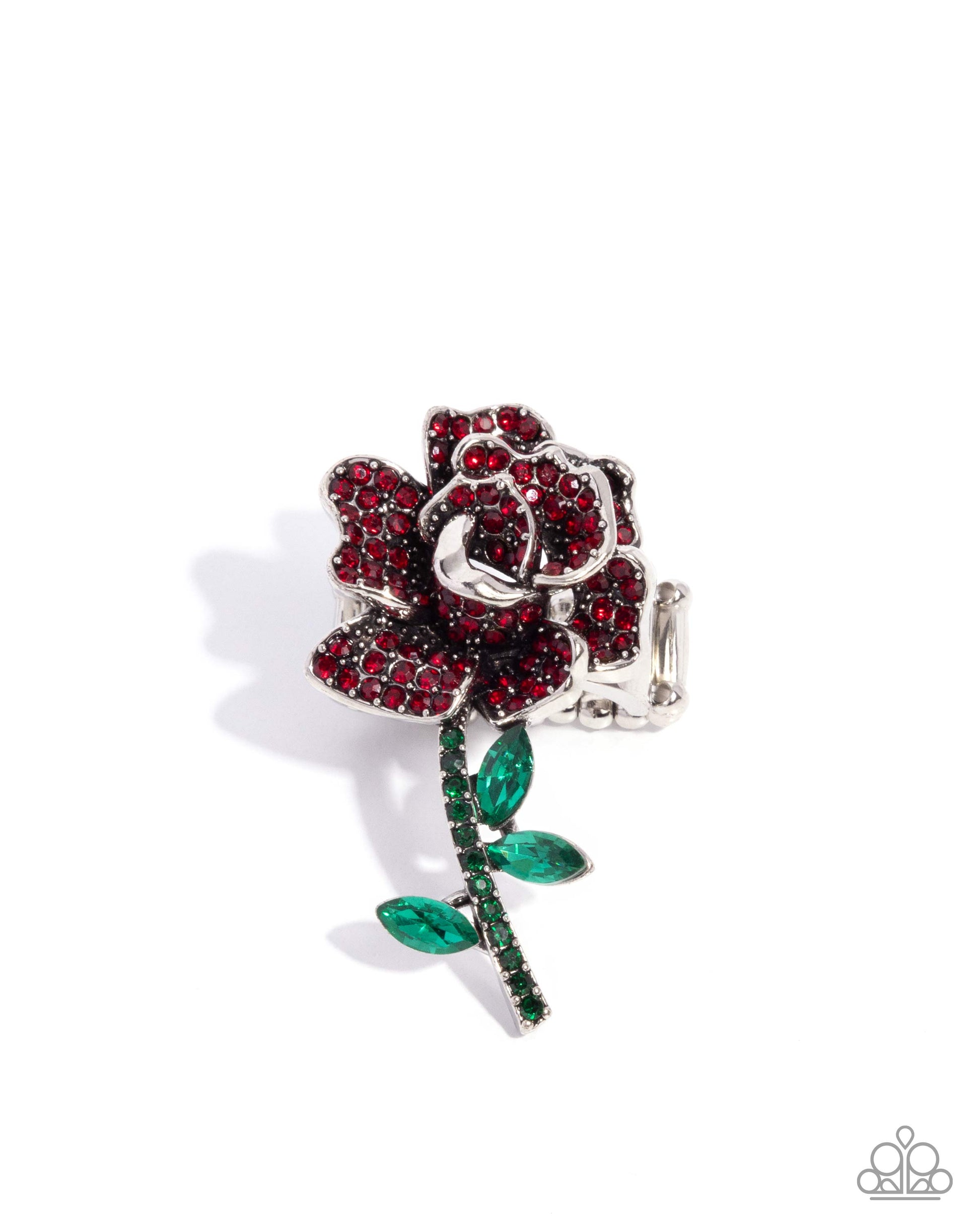 Boutonniere Bling - red - Paparazzi ring
