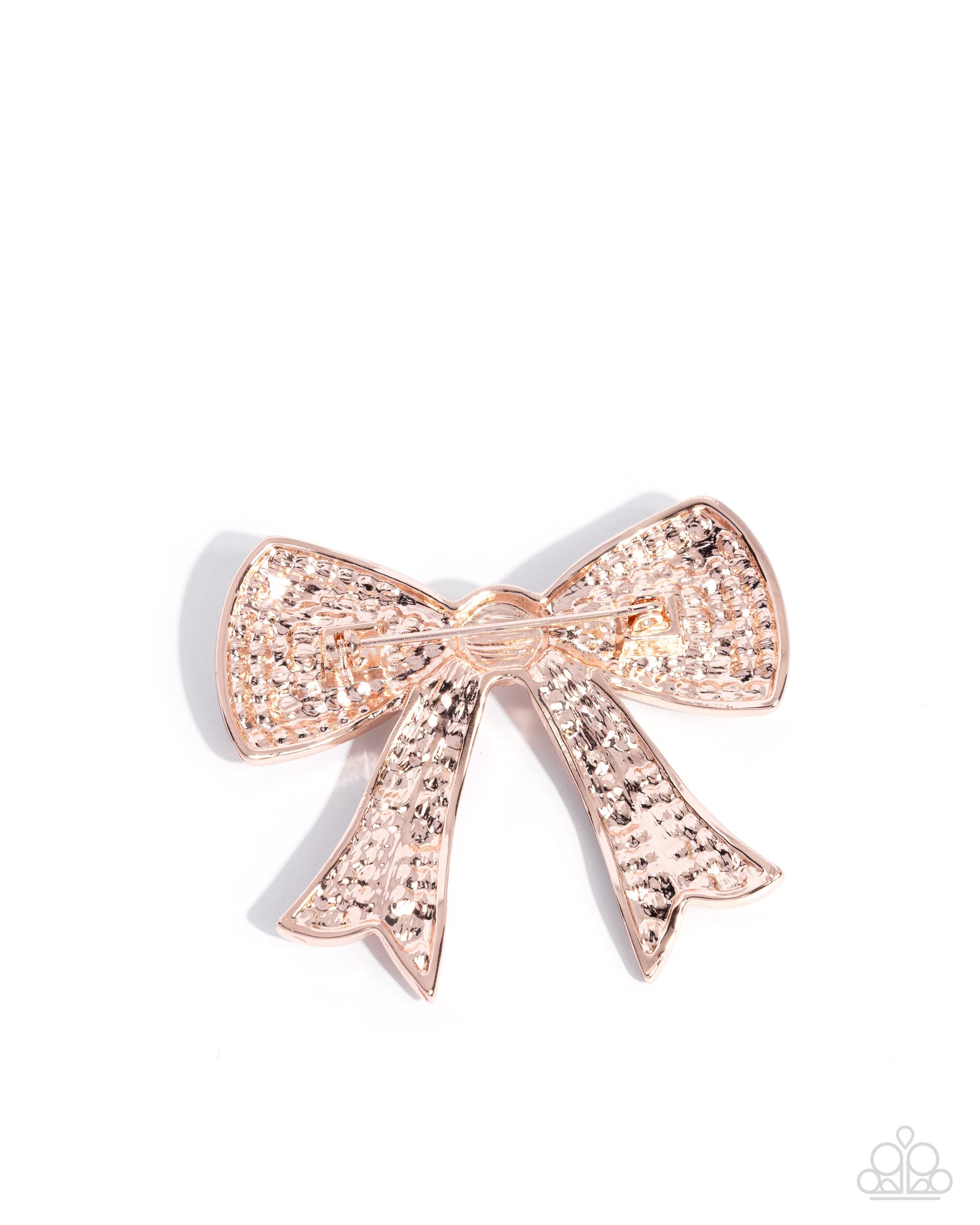 Bow Bravado - rose gold - Paparazzi brooch