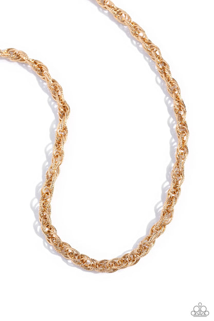 Braided Ballad - gold - Paparazzi necklace