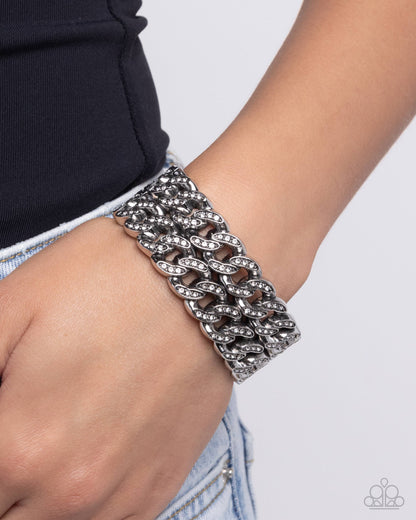 Braided Bandit - white - Paparazzi bracelet