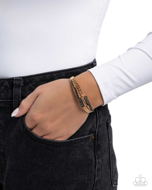 Braided Beginning - black - Paparazzi bracelet