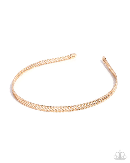 Braided Behavior - gold - Paparazzi headband
