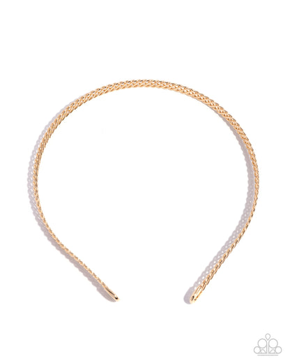 Braided Behavior - gold - Paparazzi headband