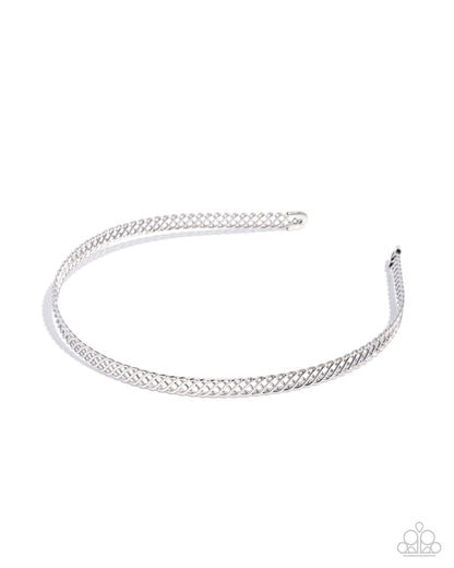 Braided Behavior - silver - Paparazzi headband