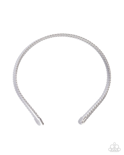 Braided Behavior - silver - Paparazzi headband