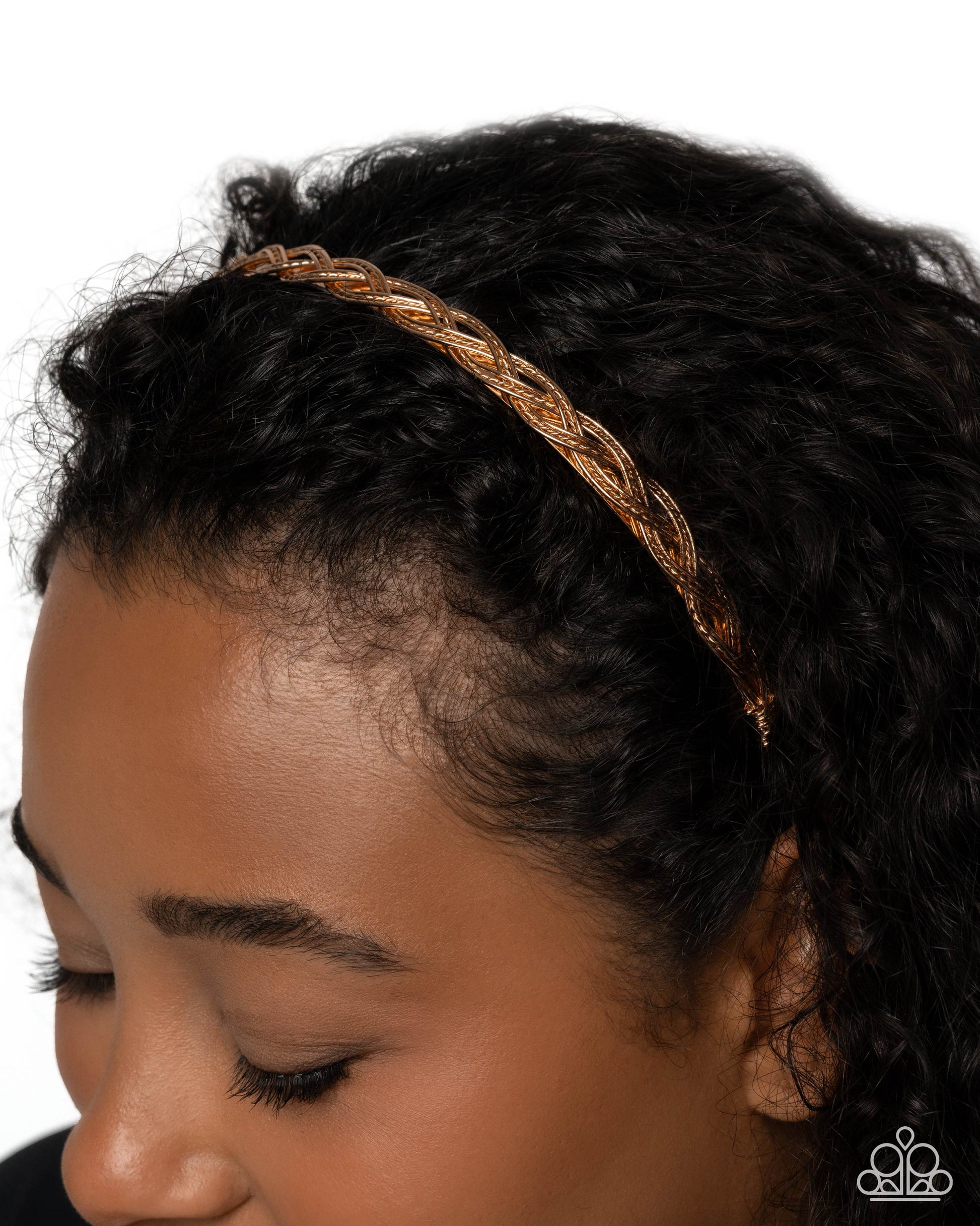Braided Boarding School - gold - Paparazzi headband