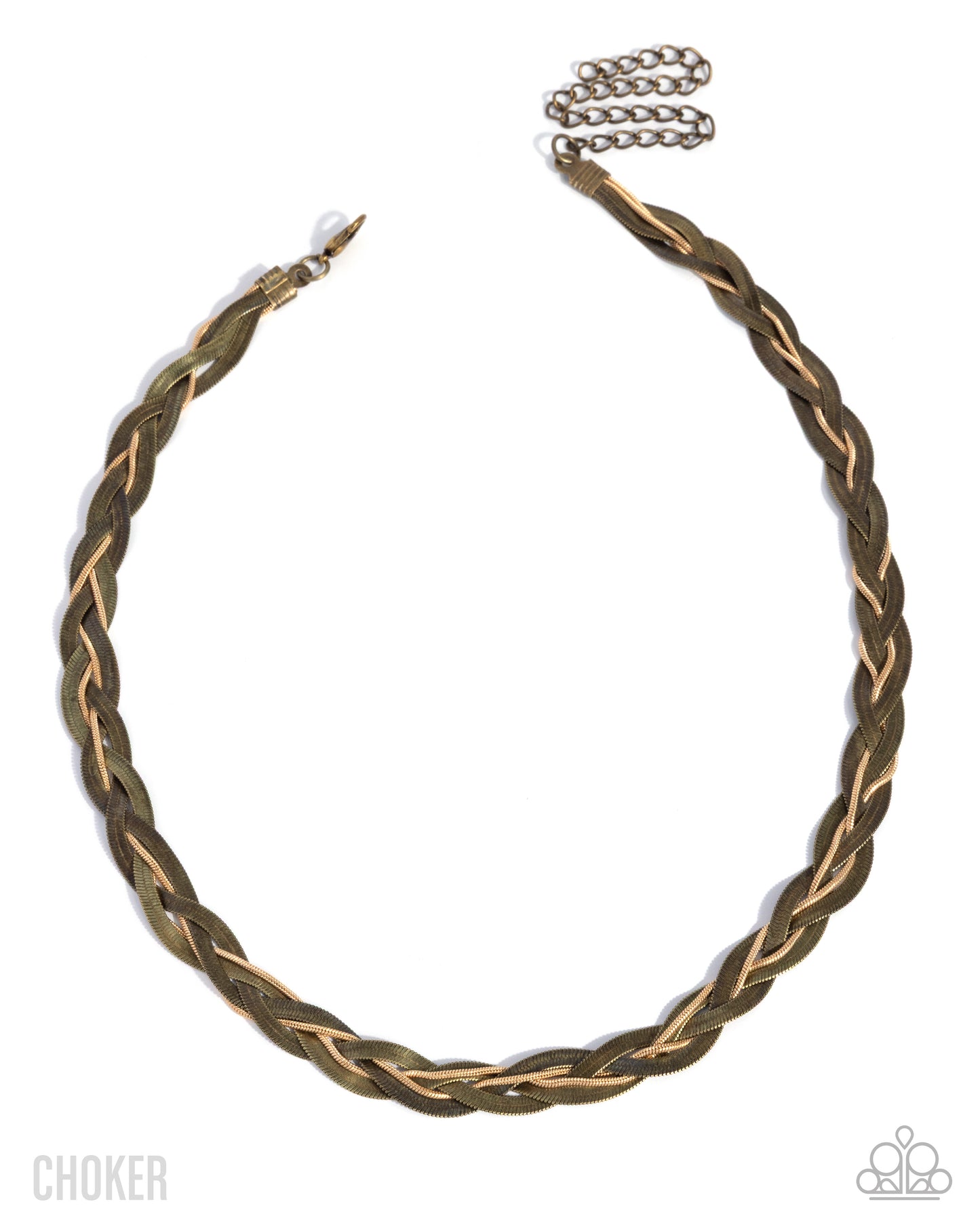 Braided Boundary - brass - Paparazzi necklace