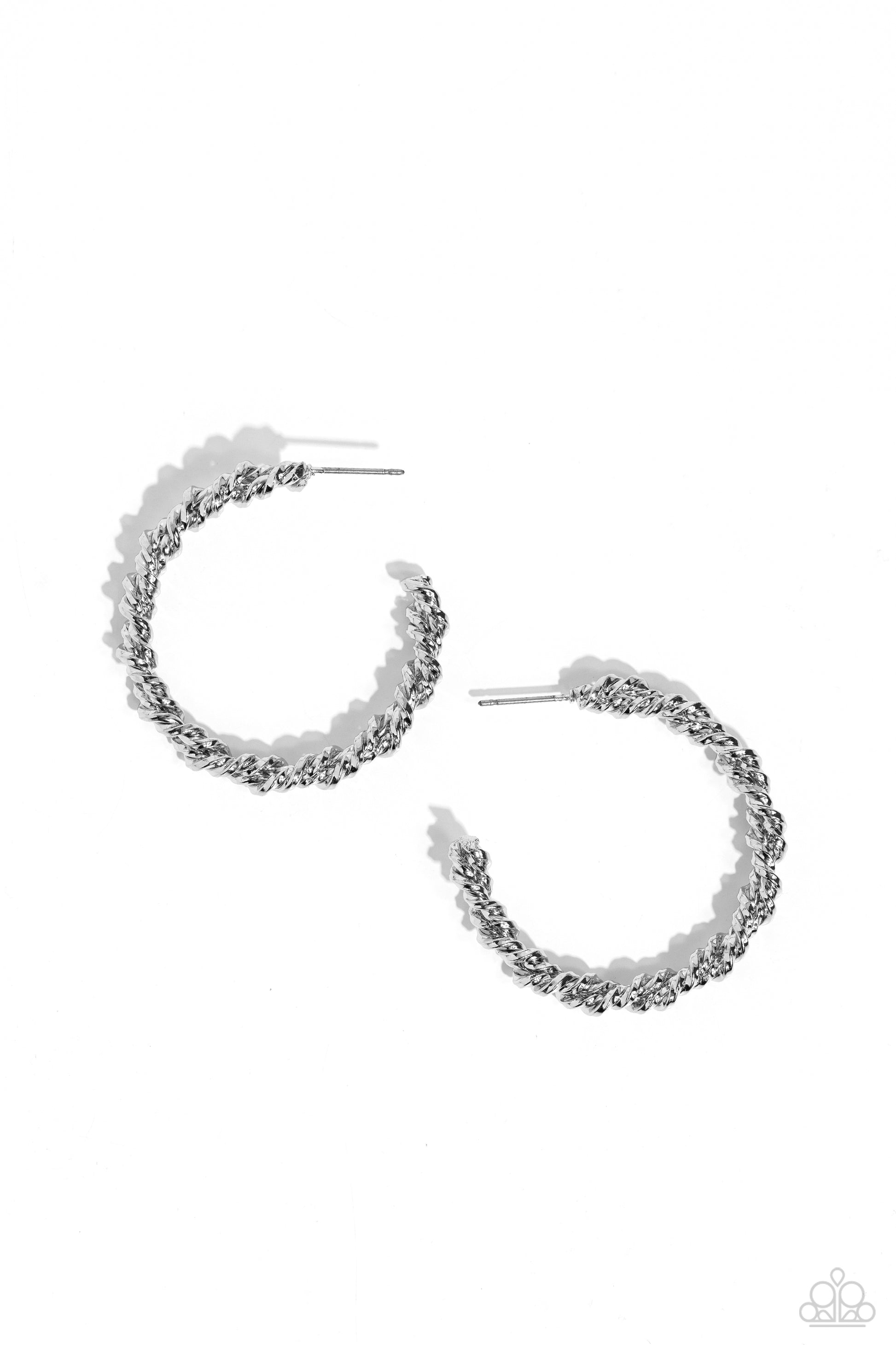 Braided Bravado - silver - Paparazzi earrings