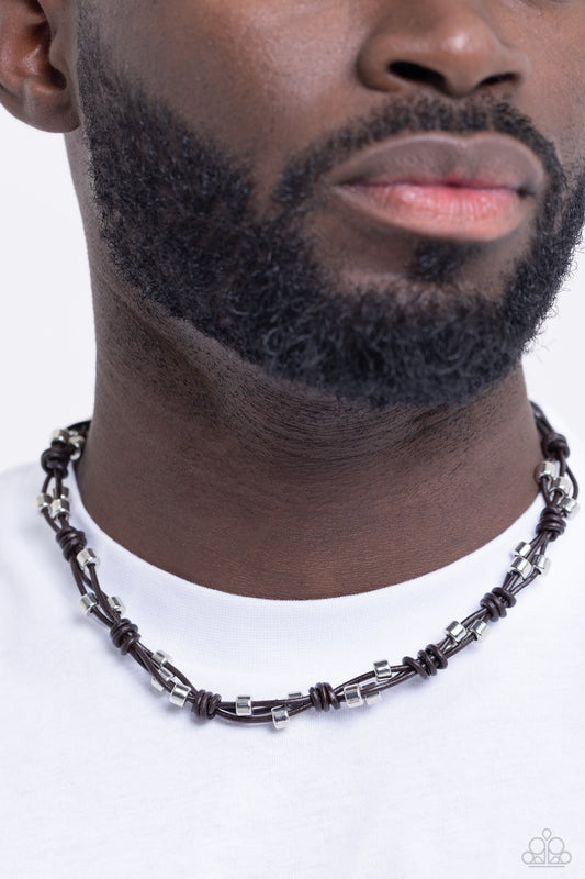 Braided Brawl - brown - Paparazzi MENS necklace