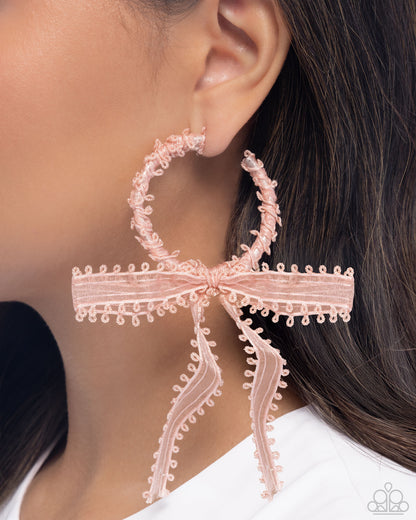 Brand New Bow - pink - Paparazzi earrings