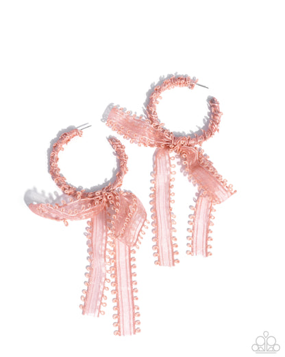 Brand New Bow - pink - Paparazzi earrings