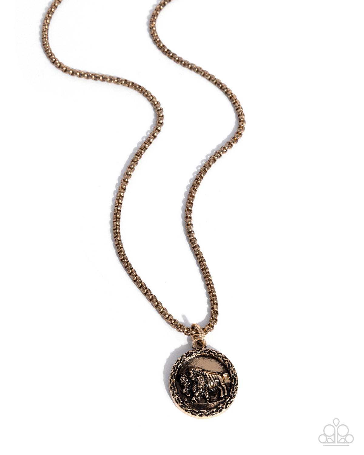 Brave Buffalo - gold - Paparazzi MENS necklace