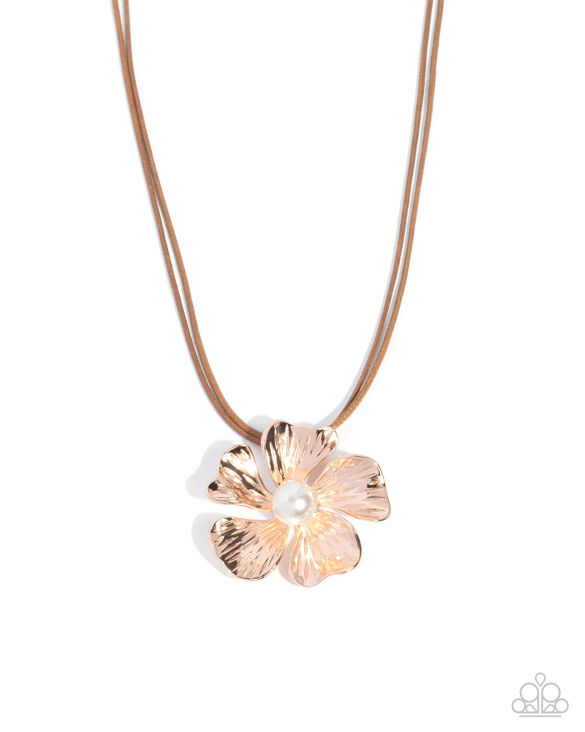 Brazen Bloom - rose gold - Paparazzi necklace