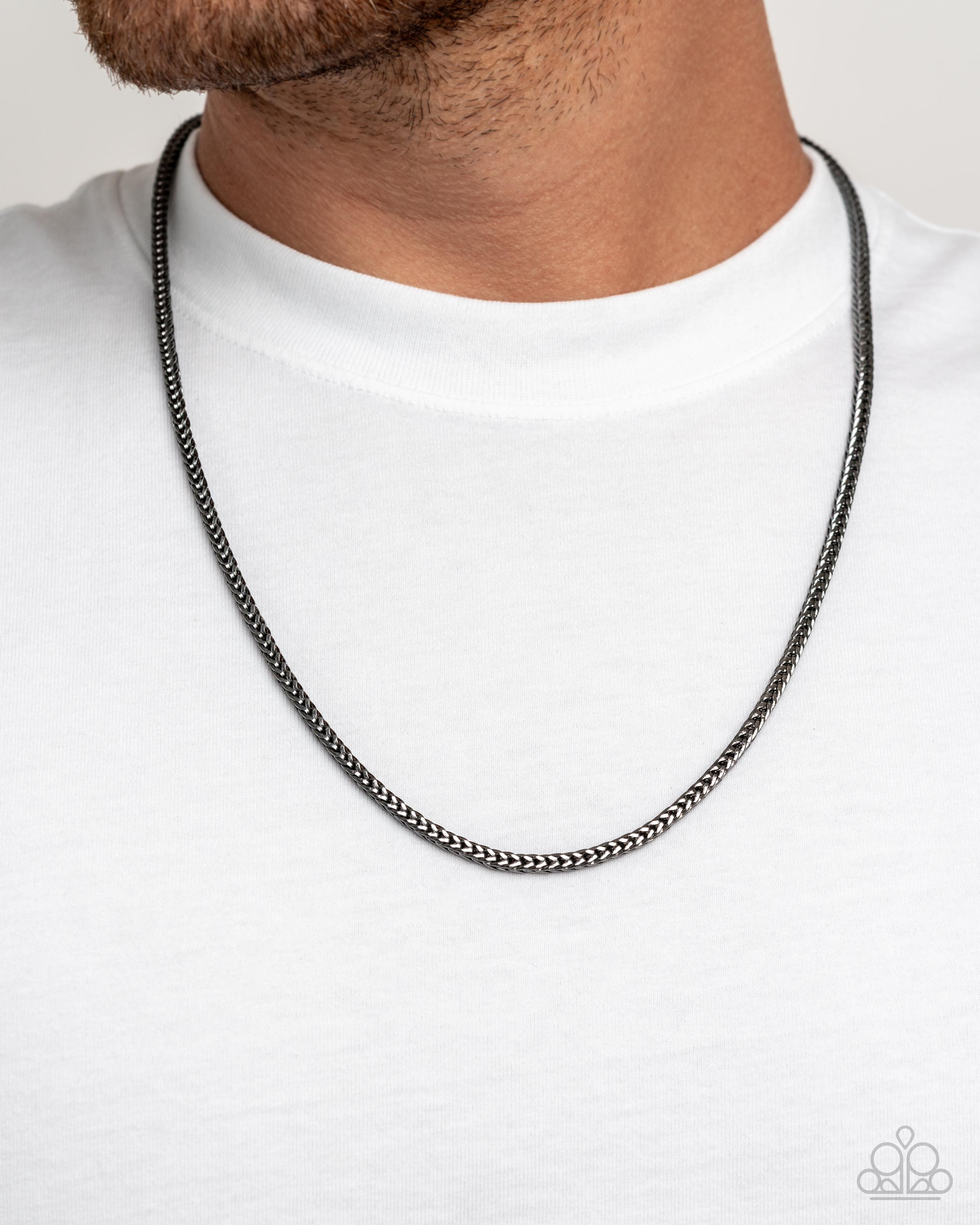 Breaking Away - black - Paparazzi MENS necklace – JewelryBlingThing