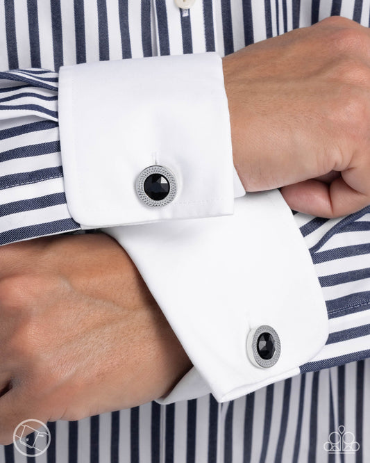 Breaking Boundaries - black - Paparazzi MENS cufflinks