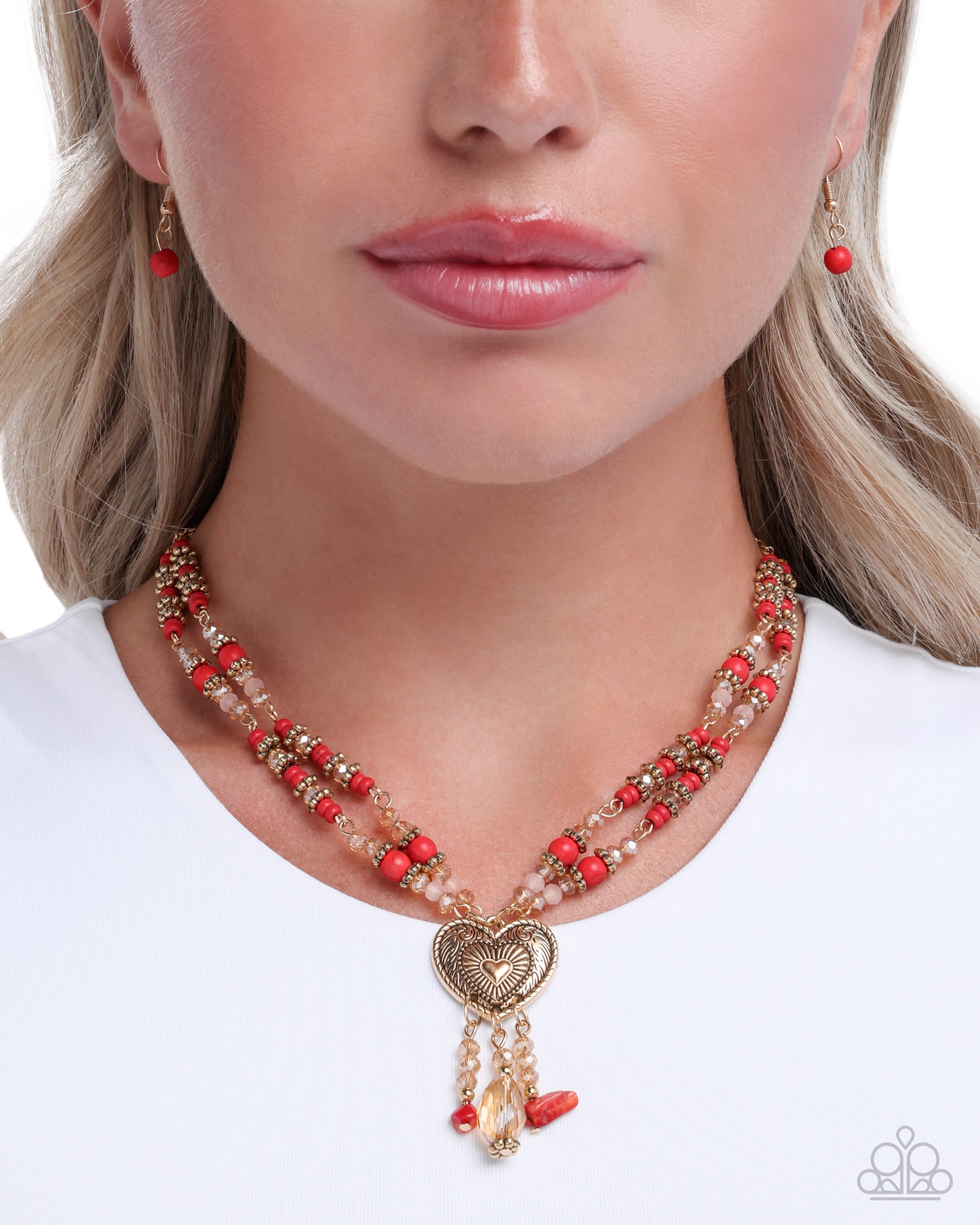 Breathe a Sigh of Relief - red - Paparazzi necklace