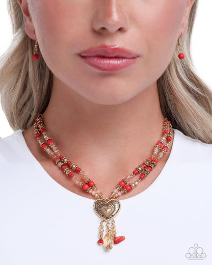 Breathe a Sigh of Relief - red - Paparazzi necklace