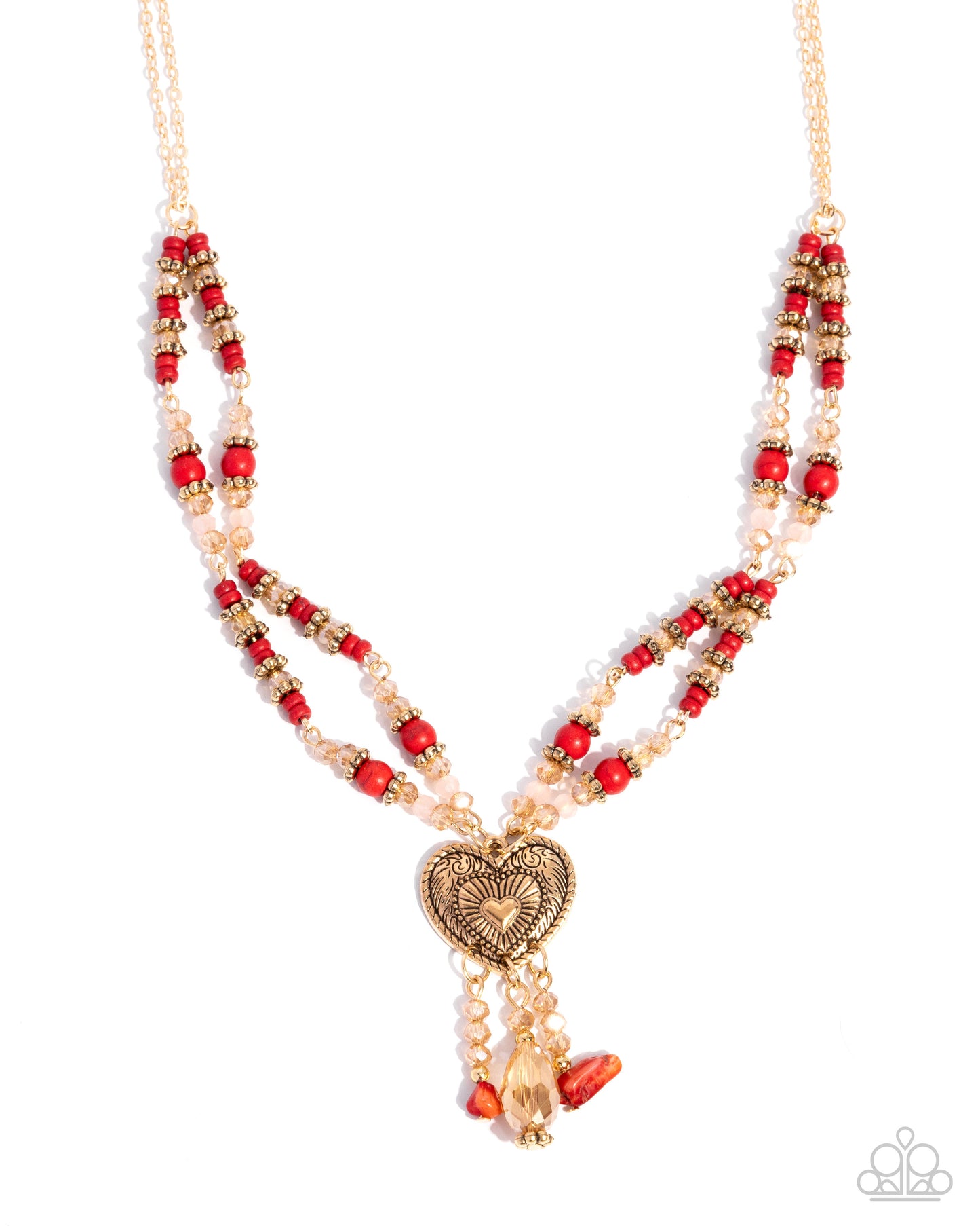 Breathe a Sigh of Relief - red - Paparazzi necklace