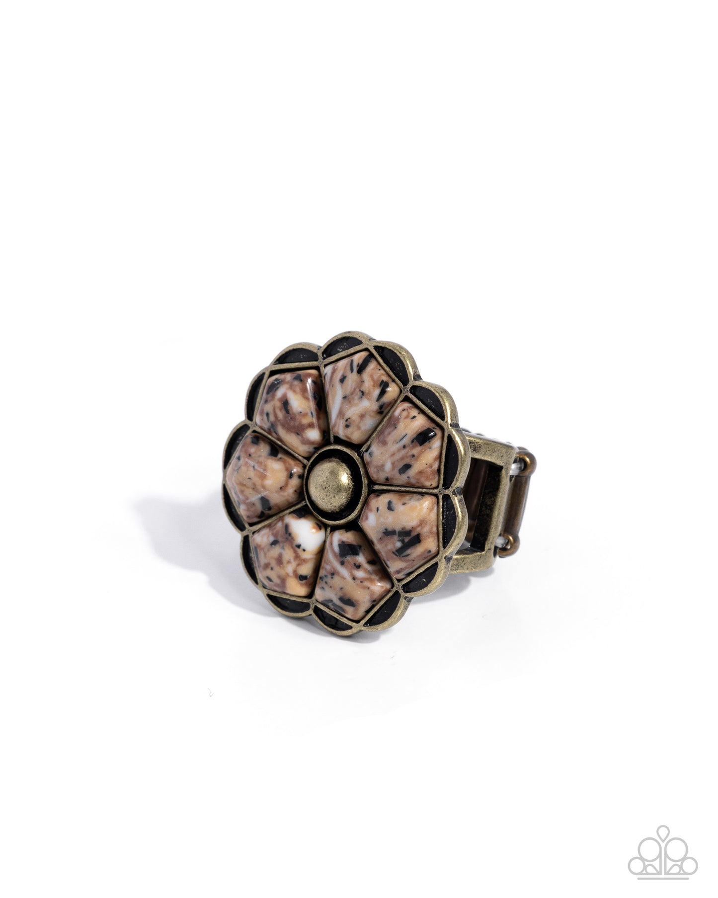 Breathless Blooms - brass - Paparazzi ring