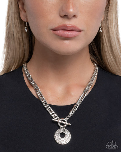 Breathlessly Bold - white - Paparazzi necklace