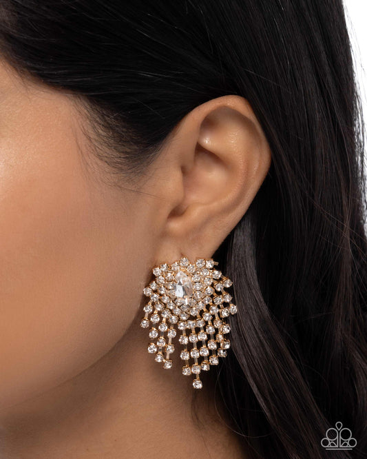 Breathtaking Ballad - gold - Paparazzi earrings