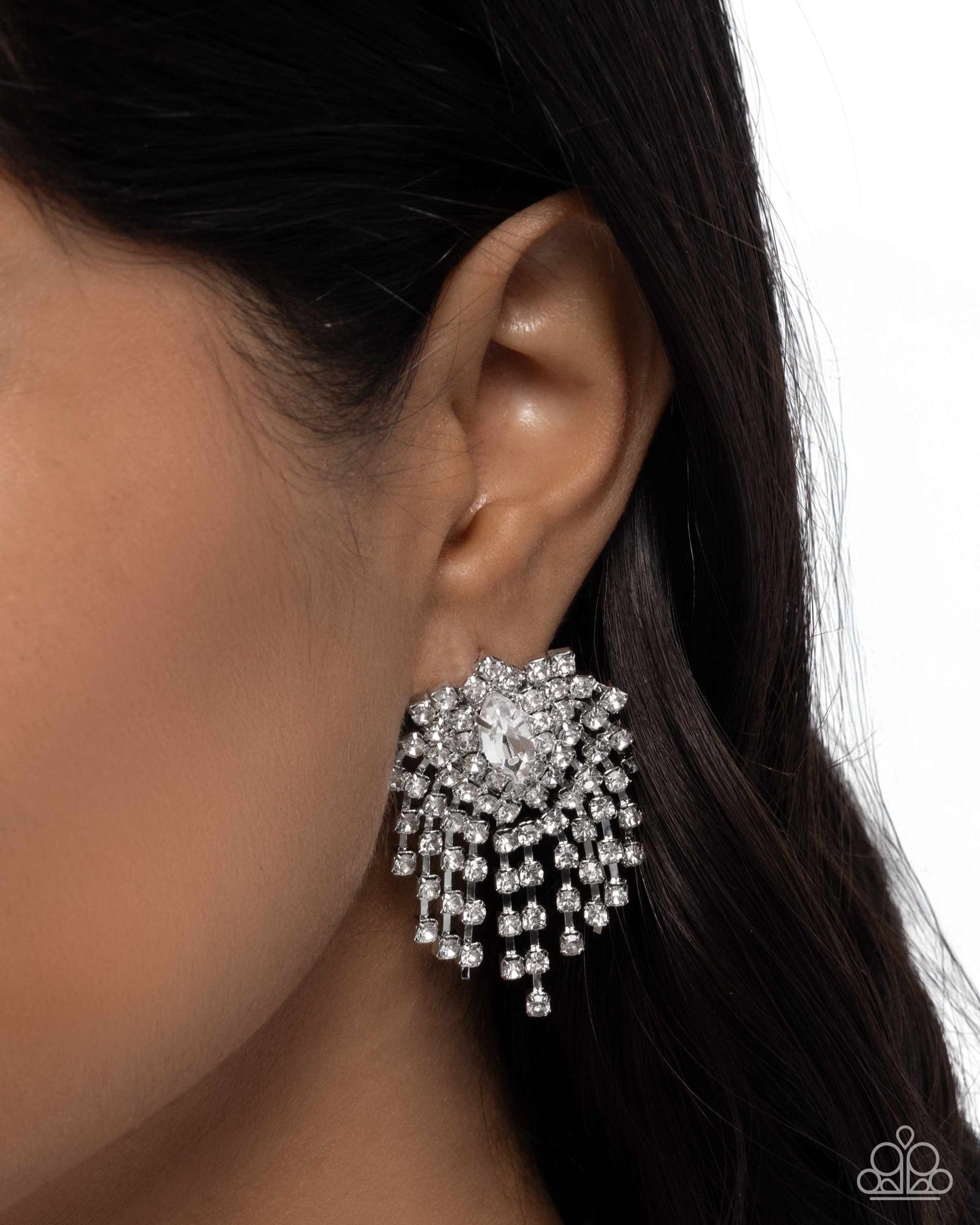 Breathtaking Ballad - white - Paparazzi earrings