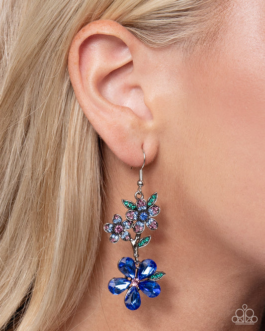 Breathtaking Bloom - blue - Paparazzi earrings