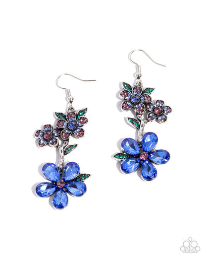 Breathtaking Bloom - blue - Paparazzi earrings