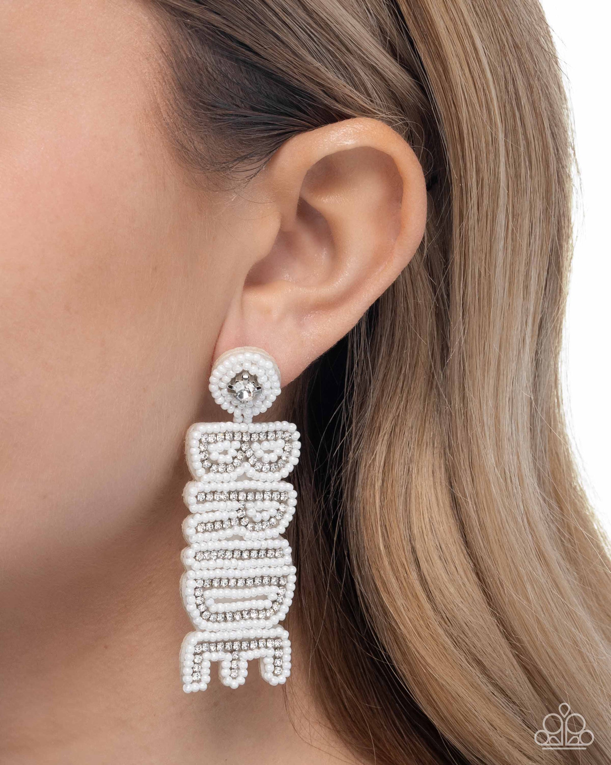 Bridal Beading - white - Paparazzi earrings