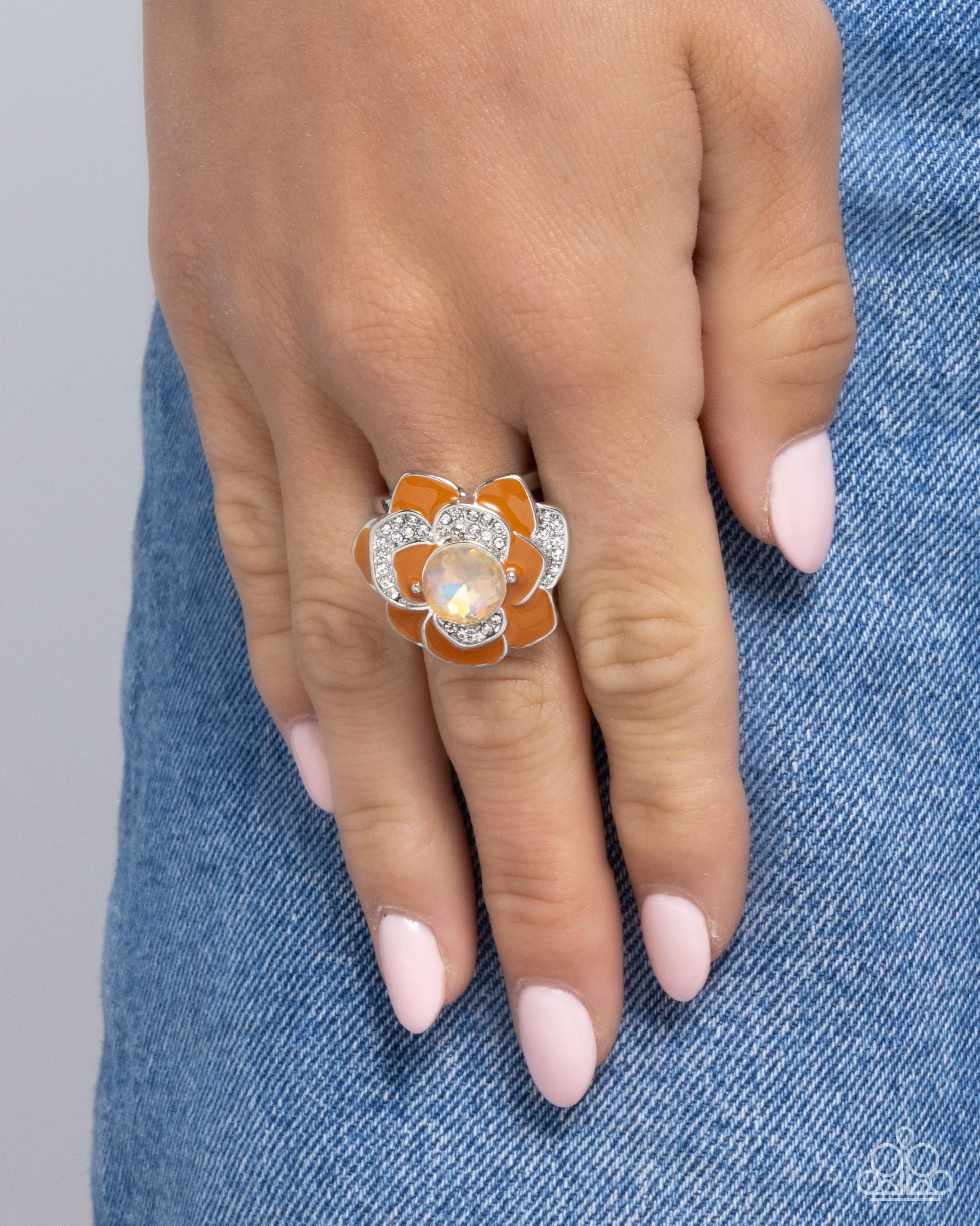 Bridging Bling - orange - Paparazzi ring