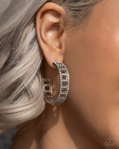 Bridging Brilliance - white - Paparazzi earrings