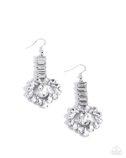 Bright Balance - white - Paparazzi earrings