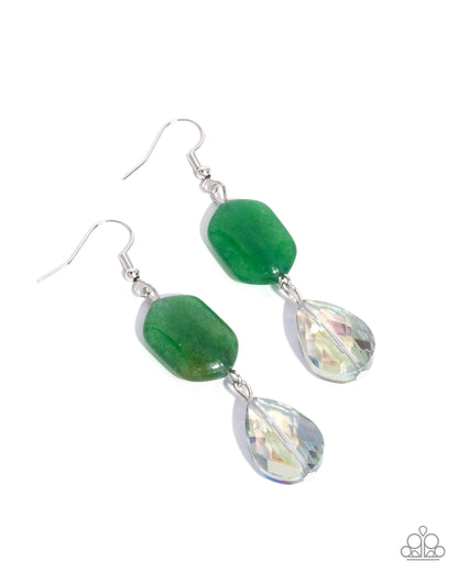 Brilliant Beauty Queen - green - Paparazzi earrings