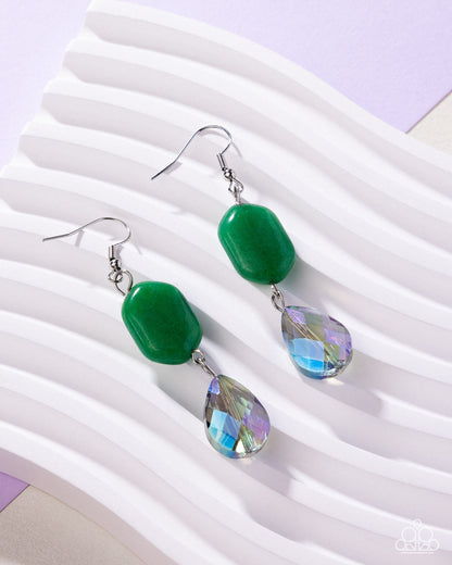 Brilliant Beauty Queen - green - Paparazzi earrings