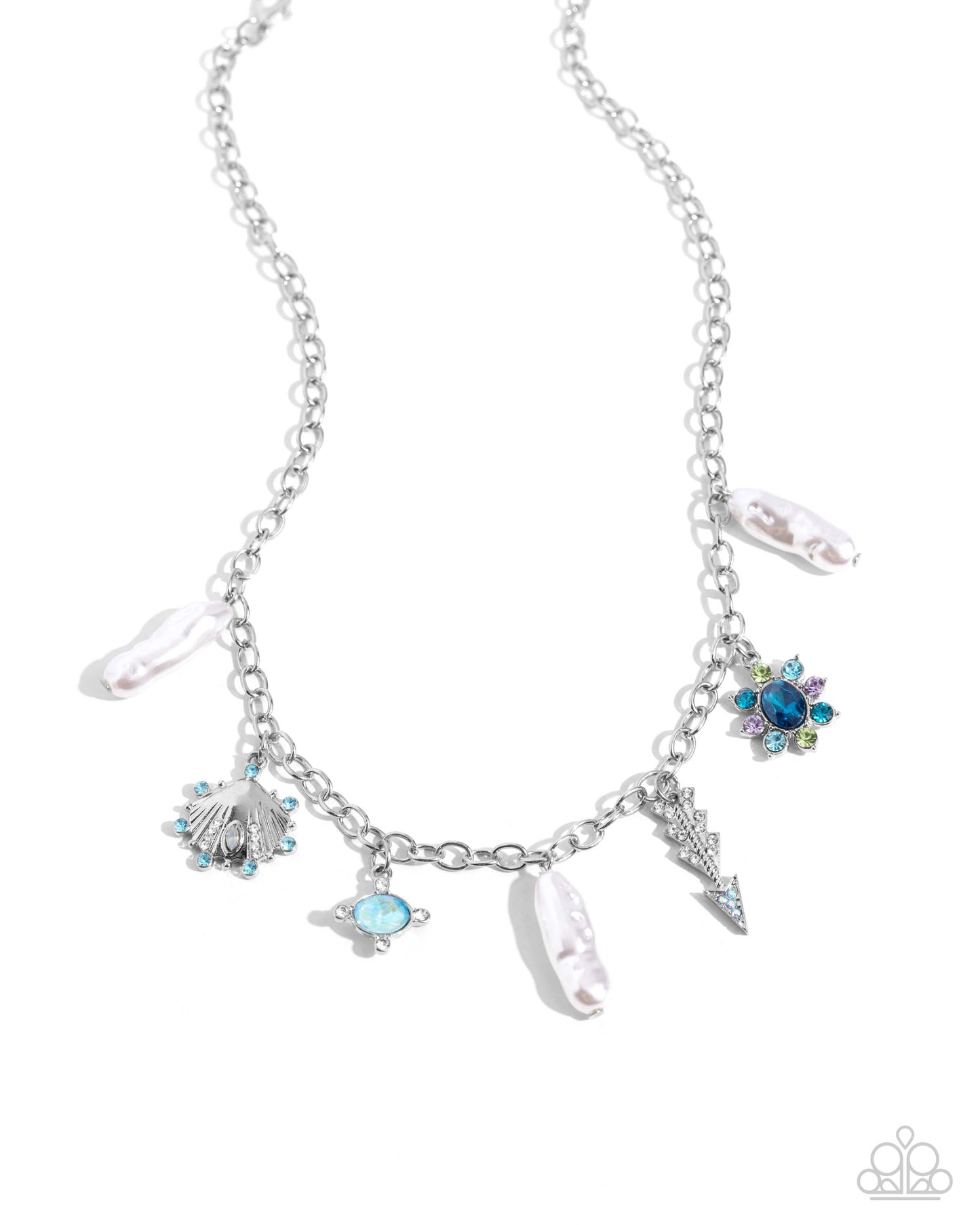 Broaching Beauty - blue - Paparazzi necklace
