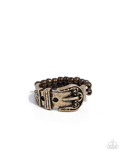 Buckle Bravado - brass - Paparazzi ring
