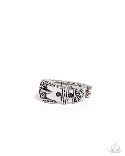 Buckle Bravado - silver - Paparazzi ring
