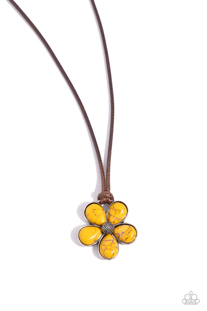 Budding Badlands - yellow - Paparazzi necklace