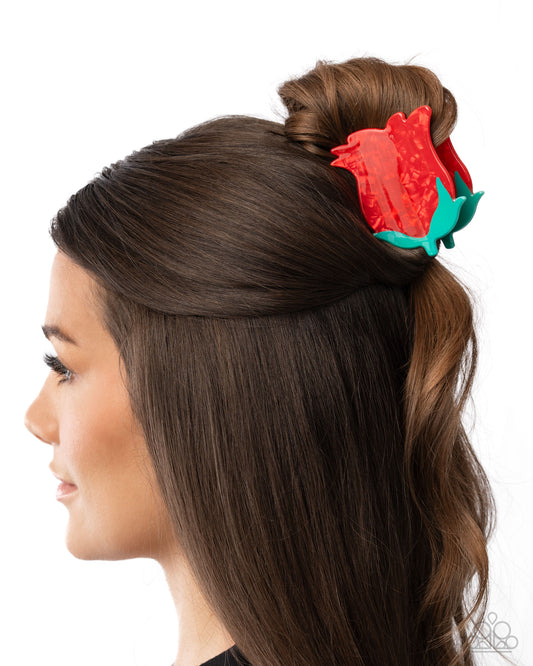 Budding Beacon - red - Paparazzi hair clip