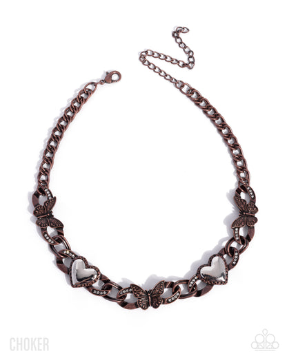 Budding Butterfly - copper - Paparazzi necklace