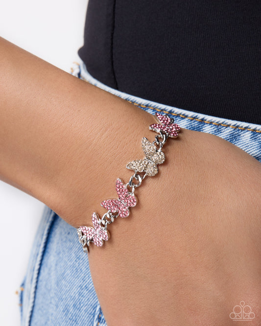 Bustling Butterflies - pink - Paparazzi bracelet