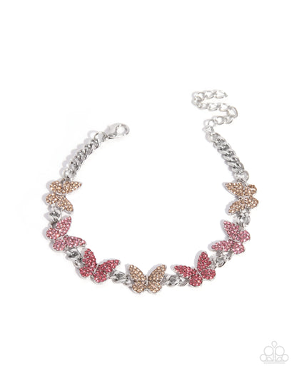 Bustling Butterflies - pink - Paparazzi bracelet