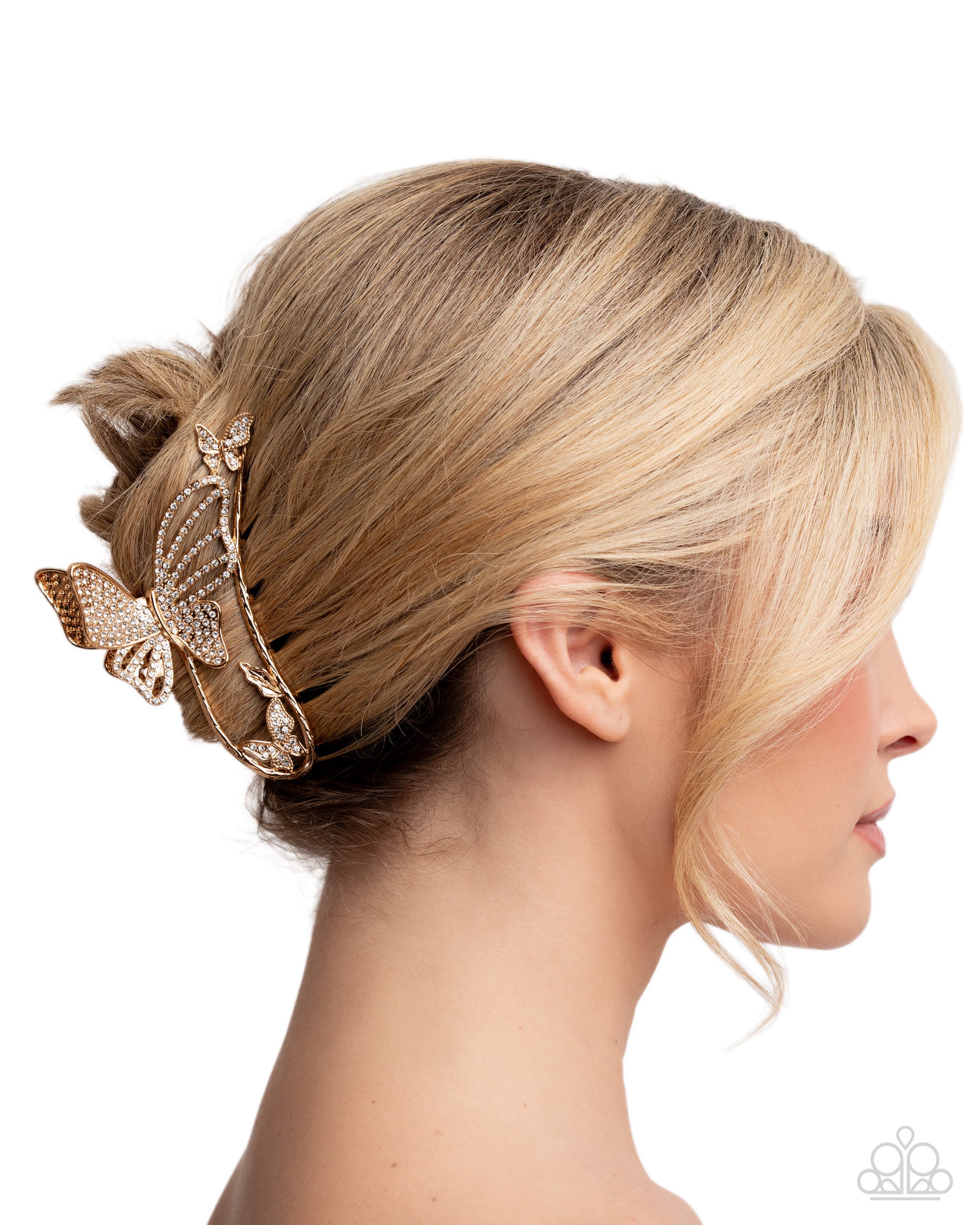 Butterfly Banter - gold - Paparazzi hair clip