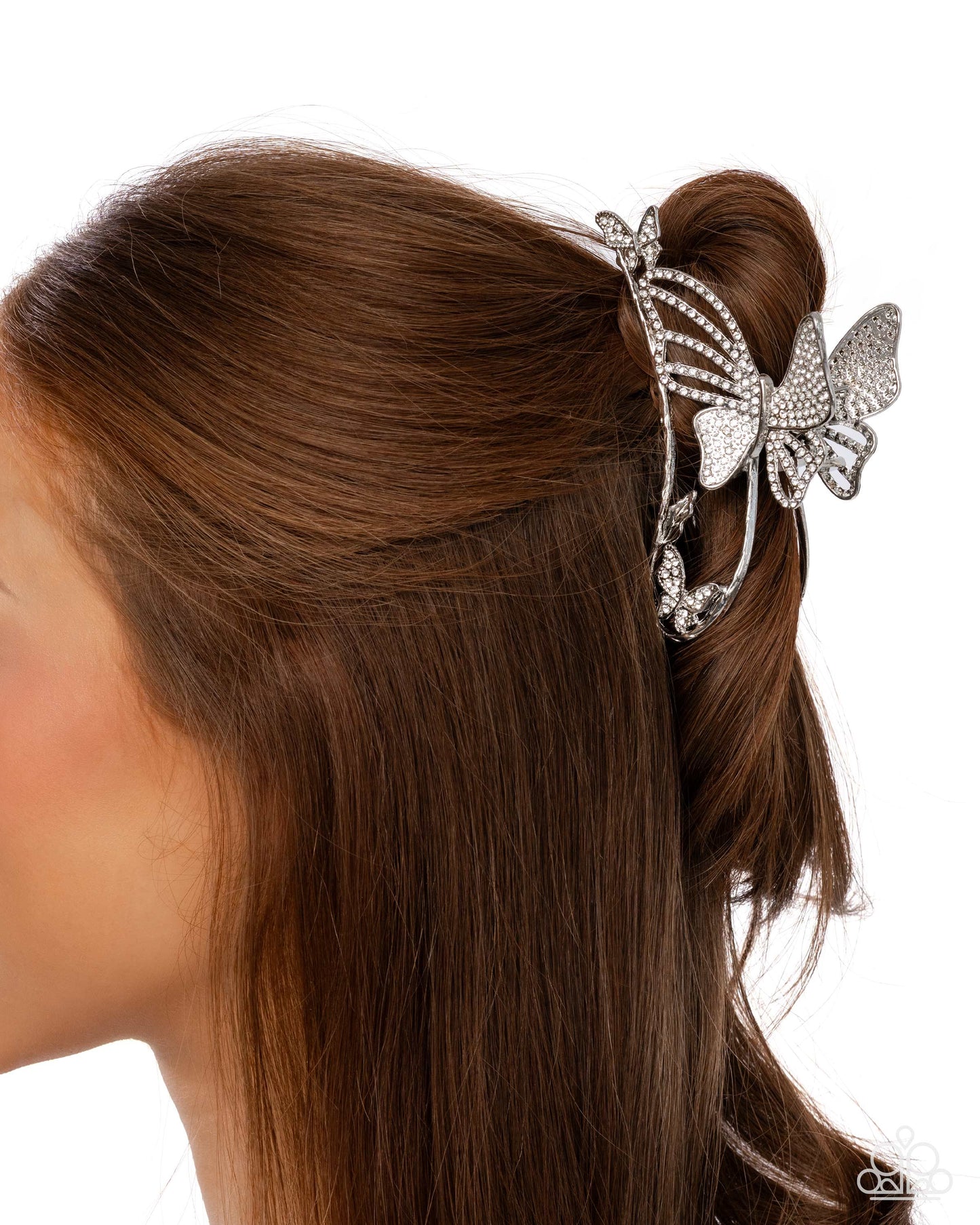Butterfly Banter - white - Paparazzi hair clip