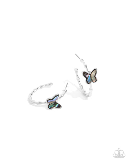 Butterfly Beginning - blue - Paparazzi earrings
