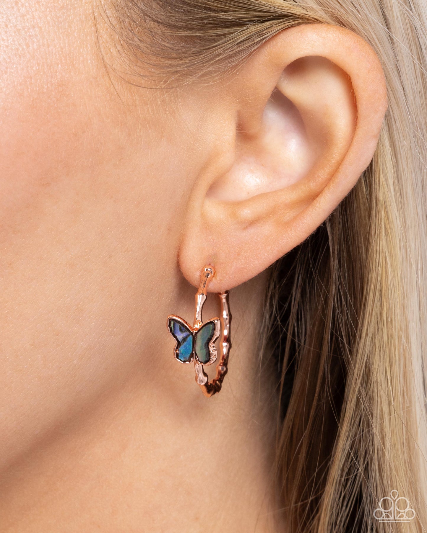 Butterfly Beginning - copper - Paparazzi earrings