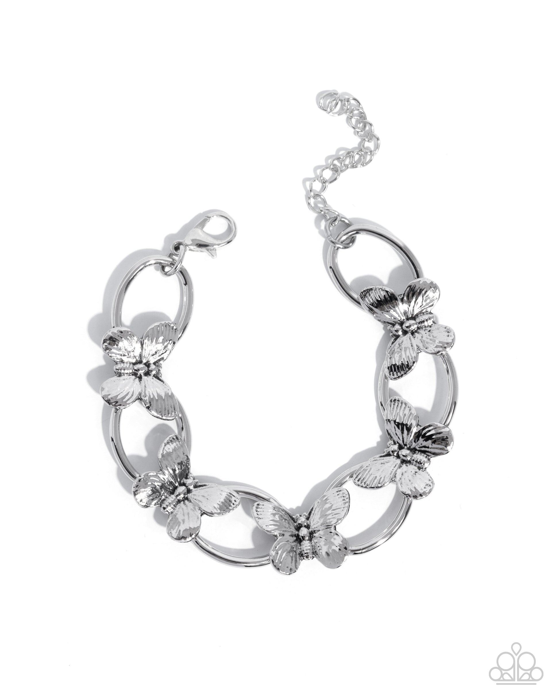 Butterfly Fabrication - silver - Paparazzi complete set