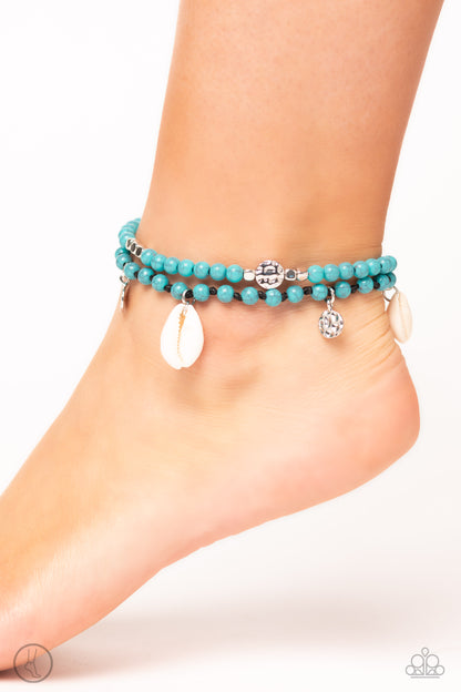 Buy and SHELL - blue - Paparazzi anklet