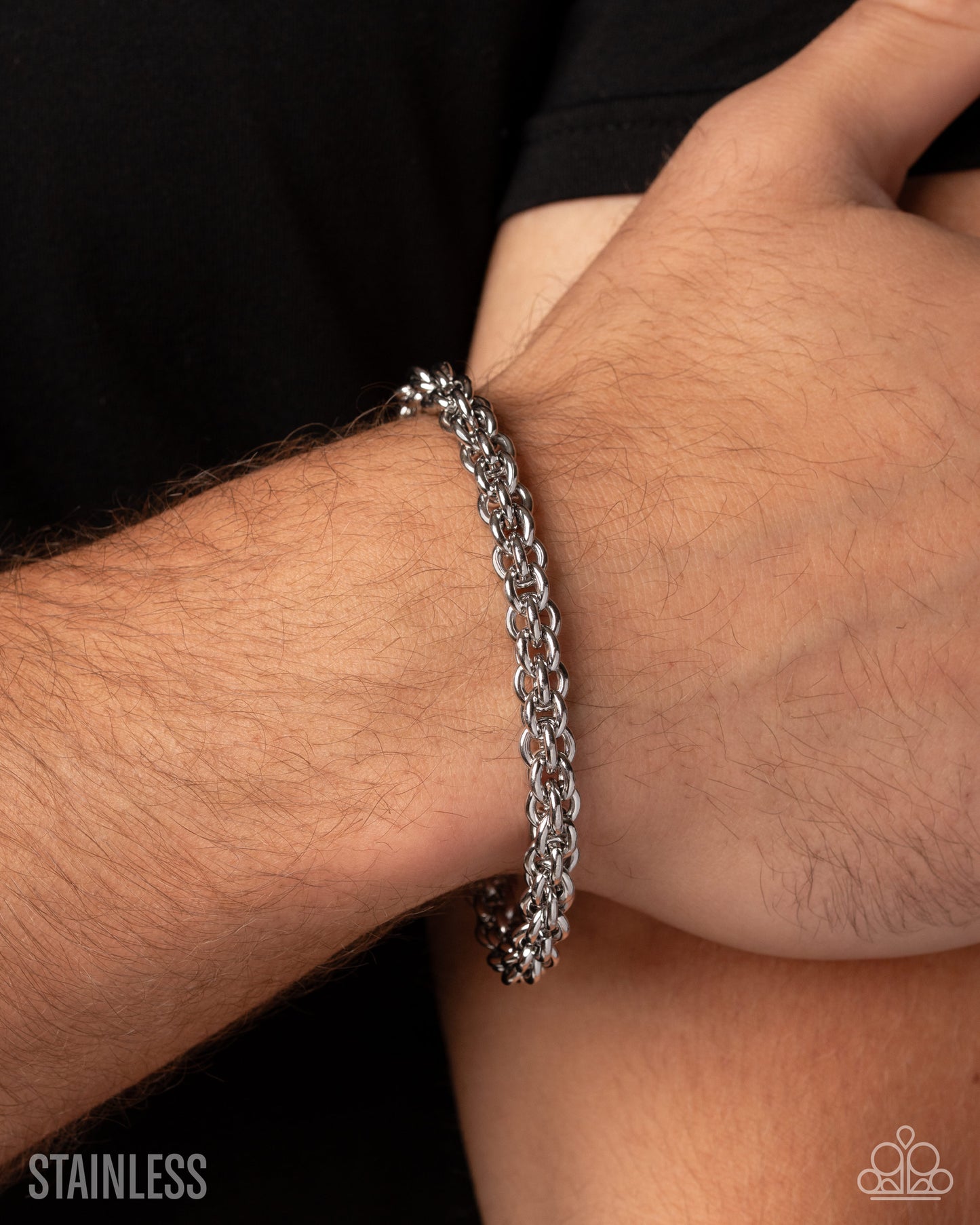 CHAIN Power - silver - Paparazzi MENS bracelet