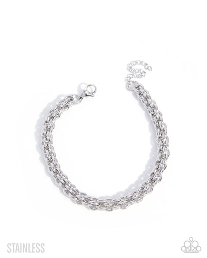 CHAIN Power - silver - Paparazzi MENS bracelet